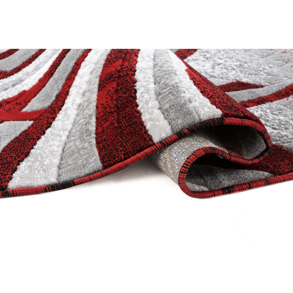 Orren Ellis Delana Floral Red/Cream/Gray Area Rug & Reviews Wayfair